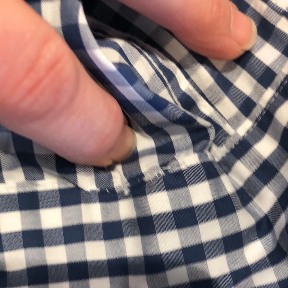 GAP Kids Blue and white checkered gingham shirt size medium